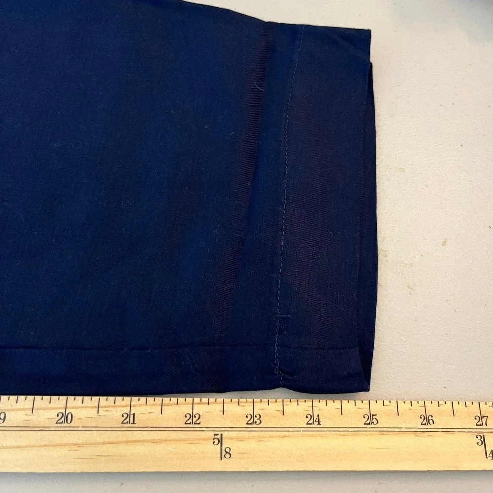 Banana Republic Womens Tapered Crop Pant Navy Blue Linen Blend Large 1868296 NWT